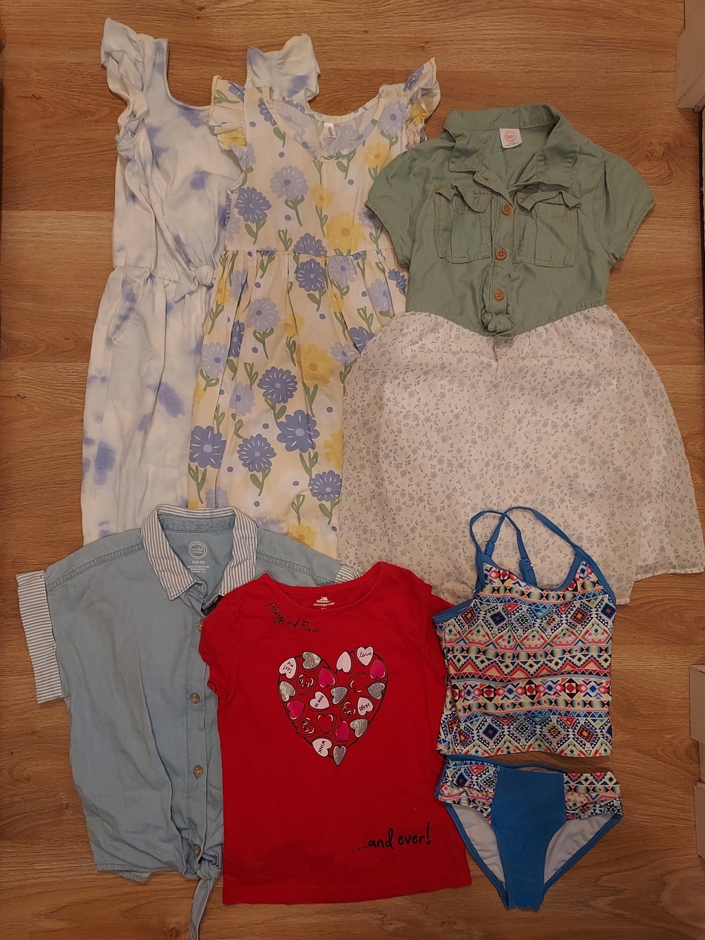 Girls 6/6x Dresses, Jumper, Shirts, And Tankini Bundle